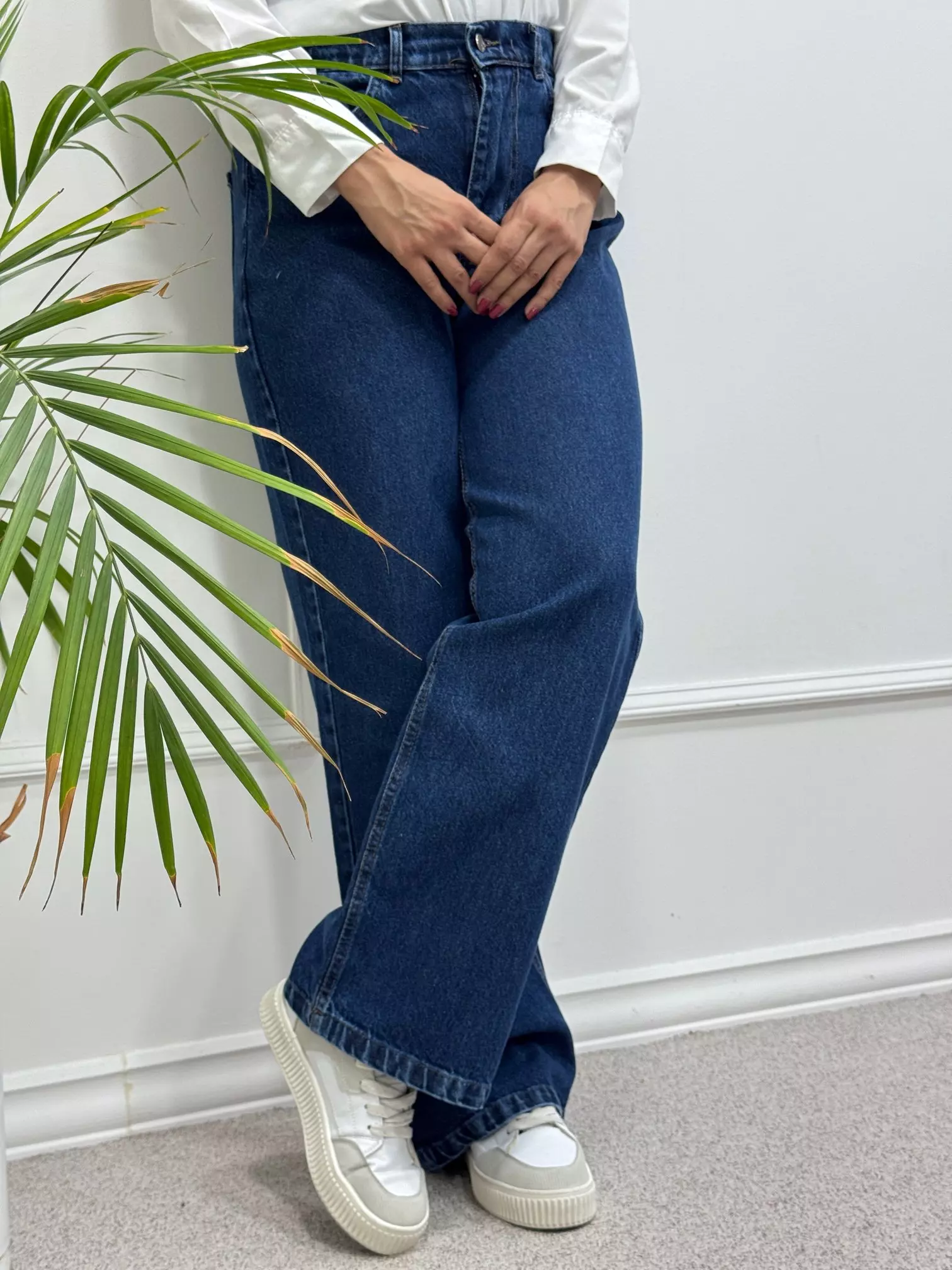 شلوار جین نیم بگ دنیز